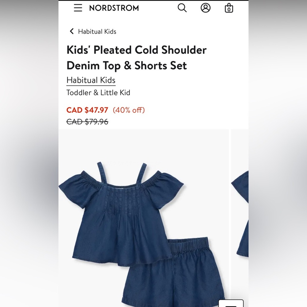 Girls Navy Blue Cold-Shoulder Top